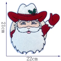 En gros, Patchs thermocollants en chenille, brodés, motif Père Noël de Noël, pour vêtements, accessoires de sacs et sweats à capuche, à personnaliser