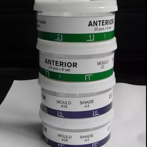 Vente <span class=keywords><strong>en</strong></span> gros de dents <span class=keywords><strong>en</strong></span> résine acrylique synthétique inférieures antérieures à deux couches multi-teintes - Product Image 4