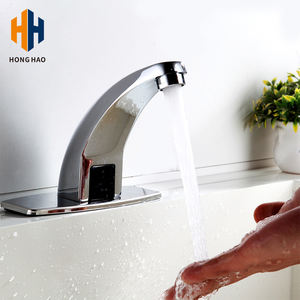 Robinet automatique à capteur infrarouge <span class=keywords><strong>en</strong></span> alliage de zinc, eau froide, 3 voies, à poser sur comptoir, finition chromée, débit 16-28L/min - Product Image 2