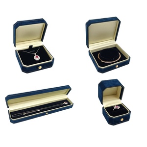Wholesale Price Octagonal Velvet <b>Gold</b> Stamping Jewelry <b>Box</b> Simple Luxurious Modern Square for Rings Bracelets <b>Gift</b> Boxes - Product Image 5