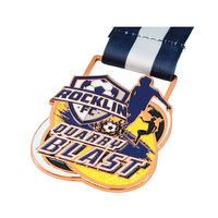 Médaille de récompense en alliage de zinc en métal avec ruban de sublimation personnalisée médailles et trophées personnalisés