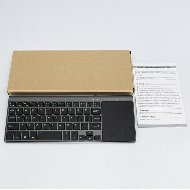 New 2.4G Mini Keyboard with Touchpad 59 Keys Scissor-Foot Design Wireless USB 2.0 Desktop/Laptop Keyboard