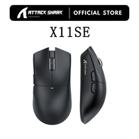 Souris de jeu sans fil ultra-légère ATTACK SHARK X11SE, noire et avec autocollant, trois modes BT5.2/Type-C filaire 2.4G, souris PixArt PAW3311