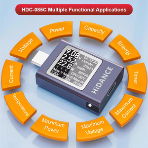 USB-C 전력 측정기 PD3.1 600W 고속 충전 케이블 분석기 4.5-50V 0-6A 전압 전류 테스터 - Product Image 4