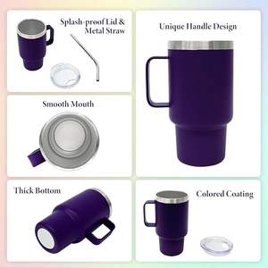 Mini Vaso de Chupito con Pajita y Tapa, Vaso Bonito de Acero Inoxidable con Asa, Vasos Térmicos de Doble Pared con Aislamiento al Vacío - Product Image 2