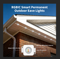 Lumières de gouttière extérieures permanentes IP67 étanches 24V RGBIC Pixel LED, guirlande lumineuse avec télécommande APP pour la décoration de la maison et des fêtes