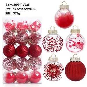 Nuovo Design 6 cm lucido bellissimi ornamenti rosa chiaro albero di natale ornamento palla di natale