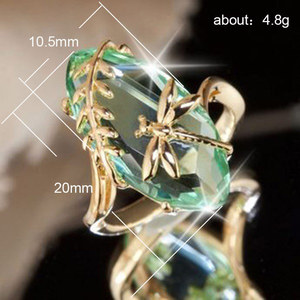 Anello con Design a Libellula Colore Verde Oliva per Donne - Product Image 5