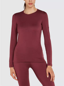 Camiseta Térmica de Lana Merino para <span class=keywords><strong>Mujer</strong></span>, Suave, Cálida, Resistente a los Olores, para Deportes al Aire Libre, Esquí, Senderismo, Lana Merino Natural - Product Image 2