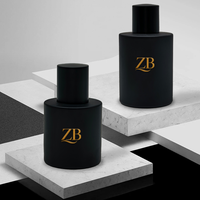 Flacons de parfum en verre noir modernes 30ml/50ml/100ml avec motif givré sérigraphié