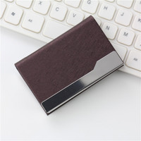 Étui à cartes de visite en acier inoxydable et PU gravé et imprimé avec logo personnalisé, vente en gros, cadeau d'entreprise, promotion, directement de l'usine