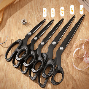 Tijeras de sastre de 8-12 pulgadas de acero inoxidable negras con cabeza recta para coser, cortar tela y confeccionar ropa - Product Image 1