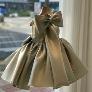 2-12 bambini matrimonio fiori ragazze 'abiti <span class=keywords><strong>bianco</strong></span> fiocco bambina bambina principessa festa di compleanno sera grandi ragazze vestito a fiori - Product Image 3