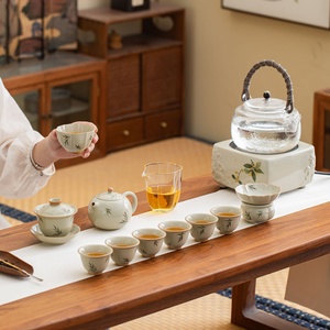 Juego de Té Pintado a Mano, Cerámica para el Hogar, Caja de Regalo Kung Fu, Color Subesmaltado, Juego de Regalo en Caja de Cerámica - Product Image 2