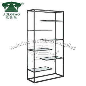 Câu lạc bộ đồ nội thất Glass Top vàng thép không gỉ hiện đại Kệ hiển thị - Product Image 6