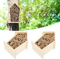 Maison à abeilles en bois, hôtel à abeilles, abri pour insectes en tube de bambou naturel, abri pour abeilles pollinisatrices de jardin, maison de nidification pour abeilles en extérieur