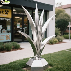 Khu nghỉ mát cảnh quan sa mạc nhà máy thép không gỉ kim loại vườn agave điêu khắc - Product Image 1