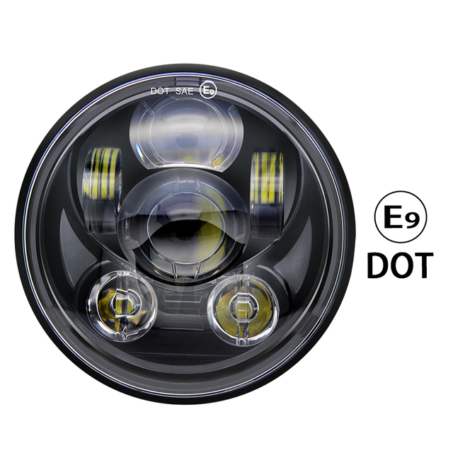 Dot E-Mark E9 With Parking High Low Beam Round 5.75 Inch Motorcycle LED Headlight