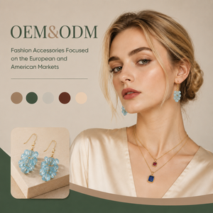 Ear Enlace Oem Odm 14K Gold Plated Wire Wrapped Cluster Rough Aquamarine Dangle Hook Earrings Natural Gemstone Women Jewelry - Product Image 1