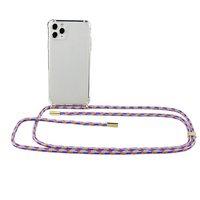 Sacs de téléphone portable en TPU avec cordon tour de cou et bandoulière, antichoc, couleur unie, design sportif et tendance, pour 16/15/17 Pro Max/12/11
