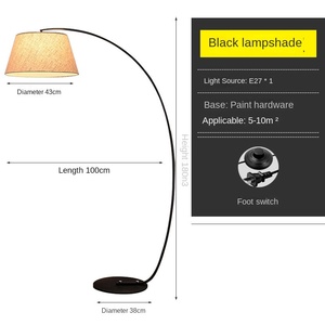 Lampadaire moderne nordique en arc design avec socle en fer et acier inoxydable pour salon, hôtel, lampe d'angle à LED sur pied - Product Image 6