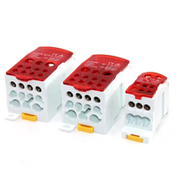 Bloque de terminales para carril DIN UKK 80A/125A/160A/250A/400A, caja de distribución, una entrada y varias salidas, caja de conexiones unipolar, conector de cable