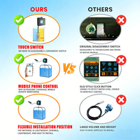 Transmetteur de niveau d'eau sans fil submersible Atech avec écran LED, détection longue distance, compatible smartphone, application Tuya, 0-200m