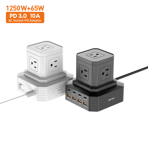Nouvelles tendances Power Strip Tower Gaming Surge Protector 5 prises CA 10A <span class=keywords><strong>8</strong></span> ports USB avec rallonge de 1.5m pour la maison et le bureau - Product Image 3