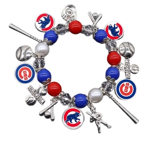 Phổ Biến Thời Trang M L B Bóng Chày 30-Đội Ngọc Trai Đính Cườm Chuỗi Vòng Đeo Tay Màu Đỏ Trắng SOX - Product Image 1