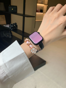 Pulsera de cadena para mujer para IWatch 8 Ultra 7 6 SE 5 4 <span class=keywords><strong>Correa</strong></span> de cuero de doble recorrido para <span class=keywords><strong>Apple</strong></span> <span class=keywords><strong>Watch</strong></span> Band 49mm 40mm 44mm <span class=keywords><strong>38</strong></span> 42mm <span class=keywords><strong>Correa</strong></span> - Product Image 5