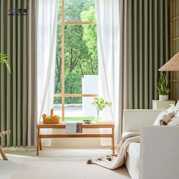 Simplify Tulle Curtains Bedroom Drapes New Design Factory Directly Sell Modern Rural Style Blackout Linen Window Curtains Europe