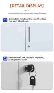 ตู้เอกสาร เฟอร์นิเจอร์สำนักงาน ตู้เก็บของเหล็ก พร้อมบานกระจก ความจุขนาดใหญ่ ชั้นวางปรับระดับได้ และระบบล็อคที่ปลอดภัย - Product Image 3