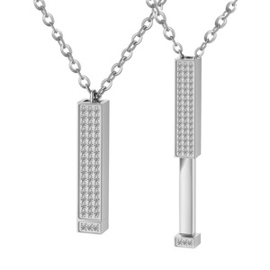 Персонализированное выдвижное ожерелье с выгравированным пользовательским секретным сообщением скрытое сообщение слайдер кулон ожерелье - Product Image 4