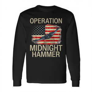T-shirt à manches longues Operation Midnight Hammer B-2 Stealth Jet, col rond, unisexe, pour adulte, impression numérique - Product Image 2