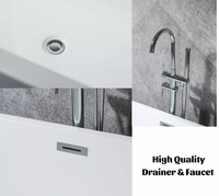 Baignoire de luxe autoportante en acrylique, pour petite salle de bain, à quartz noir, coin en cristal, prix