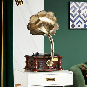 Tocadiscos retro con altavoces y altavoces inalámbricos clásicos portátiles Bluetooth para tocadiscos de vinilo con salida Bluetooth - Product Image 2