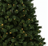 Sapin de Noël artificiel autoportant de 2,3 m, pré-éclairé avec lumières incandescentes claires, aiguilles de sapin bleues pleines et denses, pour la maison et les fêtes en intérieur