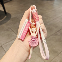 Porte-clés personnalisé poupée ballerine, figurine de danseuse 3D, pendentif de sac, cordon de poignet, souvenir de danse, porte-clés OEM