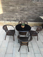 Ensemble de mobilier d'extérieur moderne XY, fauteuils portables en osier pour jardin, terrasse, parc, villa ou cour, avec structure en acier