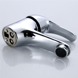 工厂供应商浴室水槽水龙头甲板安装铬单手柄单冷水清洗手锌体方形盆水龙头 - Product Image 1