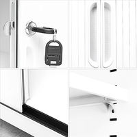 Armoire de rangement à portes coulissantes en acier avec étagères mobiles et serrure pour bureau, école, atelier et usage domestique
