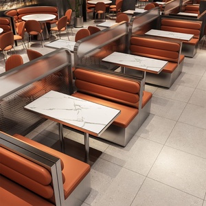 Conjunto de Muebles Comerciales para Restaurante, Estilo Industrial de Lujo Ligero, Asientos de Metal, Mesa de Madera Sólida, Sillas, para Cafetería de Alta Gama - Product Image 2