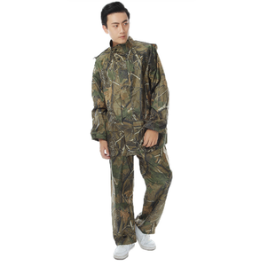 Ensemble de Combinaison de Pluie Camouflage Imperméable pour Hommes et Femmes Imperméable de <span class=keywords><strong>Moto</strong></span> Respirant avec Fermeture Éclair Deux Pièces Séparées Vêtements de Pluie - Product Image 6