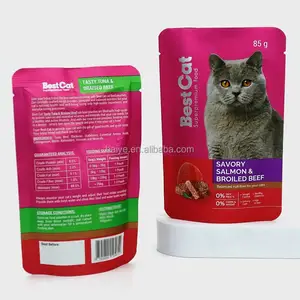 재밀봉 가능한 지퍼와 애완 동물 사료로 맞춤 스탠드 업 파우치 비닐 가방 고양이 식품 포장 가방