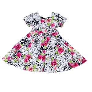 Vestidos infantis, roupas para crianças de 5 a 13 crianças mais recentes estilo verão meninas vestidos florais