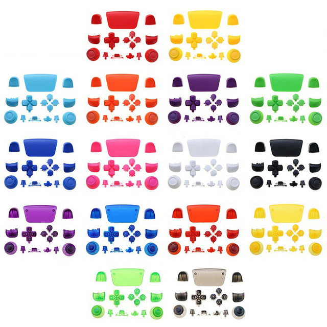Color Button Key Replacement Shell Case Cover L1 R1 L2 R2 Joystick Cap for PS5 Controller Full Buttons Set