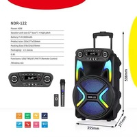 Enceinte de fête RGB 40W avec basses de 8 pouces, haute qualité, portable, multifonctionnelle, télécommande, mini-boîte FM pour extérieur et sport NDR-122