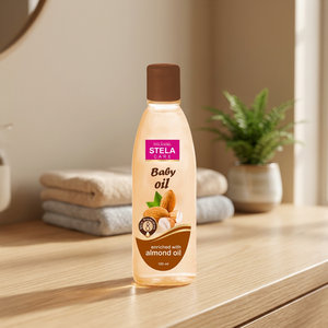 Huile pour bébé à l'amande douce Stela Care, huile de massage quotidienne légère pour bébé avec formule à absorption rapide pour une hydratation douce et une peau douce - Product Image 2