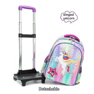 Paillettes 2-6 grade de l'école primaire girls16-inch amovible chariot <span class=keywords><strong>cartable</strong></span> réduire fardeau 3 pièce sac <span class=keywords><strong>à</strong></span> dos ensemble - Product Image 6