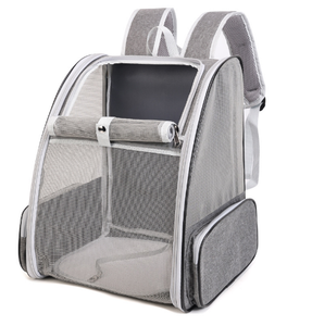 Pet <b>Backpack</b> Carrier Mesh Material Breathable Zipper Closure Solid Color Quadratic Shape for <b>Cats</b> - Product Image 2